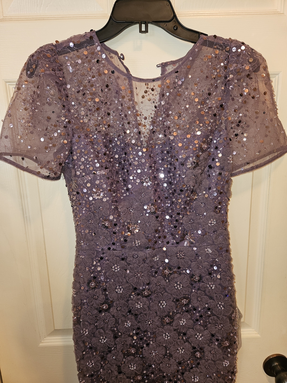 Dress the Population Lilac Sequin Lace Midi Dress